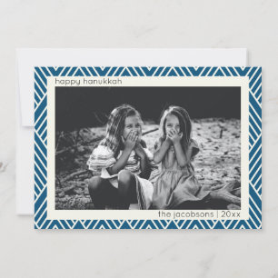 Cartes Pour Fêtes Annuelles Motif Art déco moderne en Blue Hanoukka Photo