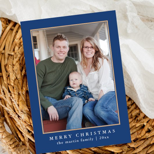 Cartes Pour Fêtes Annuelles Motif bleu couleur plaid Noël