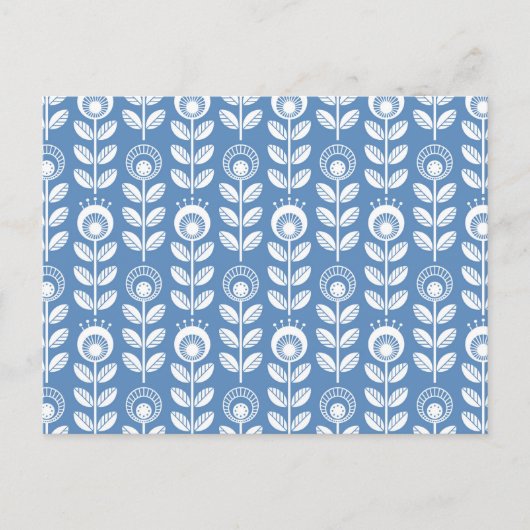 Cartes Pour Fêtes Annuelles Motif bleu scandinave rétro (Devant)