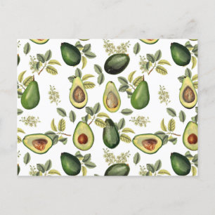 Cartes Pour Fêtes Annuelles Motif botanique Aquarelle Avocado