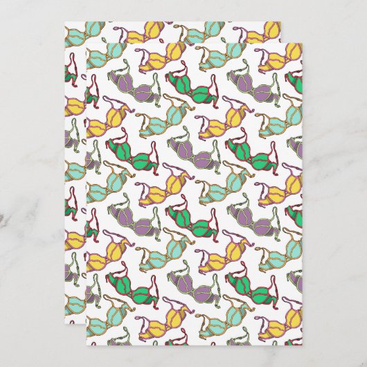 Cartes Pour Fêtes Annuelles Motif Bra multicolore (Devant / Derrière)