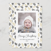 Cartes Pour Fêtes Annuelles Motif cadeau Black Script mignon or noir (Devant / Derrière)