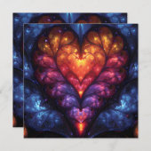 Cartes Pour Fêtes Annuelles Motif cardiaque fractal (Devant / Derrière)