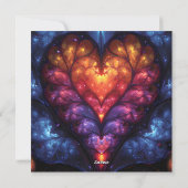 Cartes Pour Fêtes Annuelles Motif cardiaque fractal (Dos)