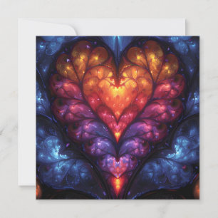 Cartes Pour Fêtes Annuelles Motif cardiaque fractal
