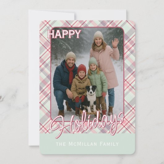 Cartes Pour Fêtes Annuelles Motif carreau rustique élégant de classe (Devant)