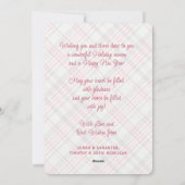 Cartes Pour Fêtes Annuelles Motif carreau rustique élégant de classe (Dos)