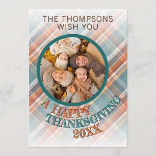 Cartes Pour Fêtes Annuelles Motif carreaux personnalisé pour une photo joyeuse