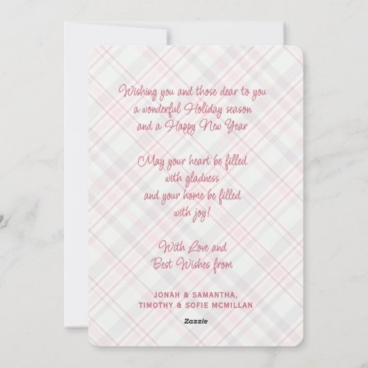 Cartes Pour Fêtes Annuelles Motif carreaux rustique élégant de classe (Dos)