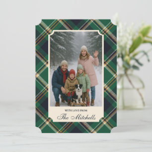 Cartes Pour Fêtes Annuelles Motif carreaux vert bleu jaune classique Fêtes