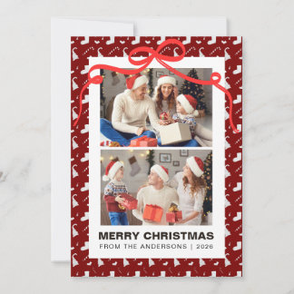 Cartes Pour Fêtes Annuelles Motif chic de canne à bonbon 2 photo Noël