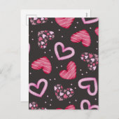 Cartes Pour Fêtes Annuelles Motif Cœurs 34 (Devant / Derrière)