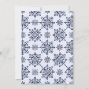 Cartes Pour Fêtes Annuelles Motif Damas de flocon bleu
