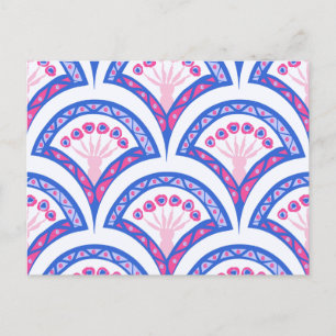 Cartes Pour Fêtes Annuelles motif damassé floral bleu
