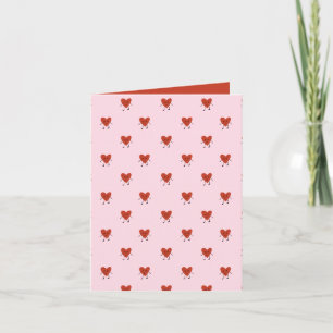 Cartes Pour Fêtes Annuelles Motif d'amour sans couture de cœurs rouges mignons