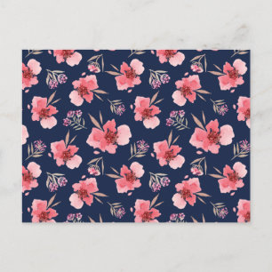 Cartes Pour Fêtes Annuelles Motif d'aquarelle rose foncé