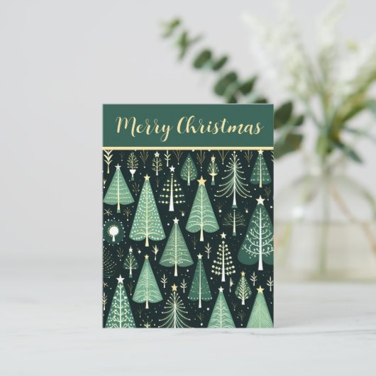 Cartes Pour Fêtes Annuelles Motif d'arbre de Noël (Debout devant)