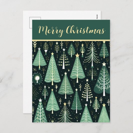 Cartes Pour Fêtes Annuelles Motif d'arbre de Noël (Devant / Derrière)