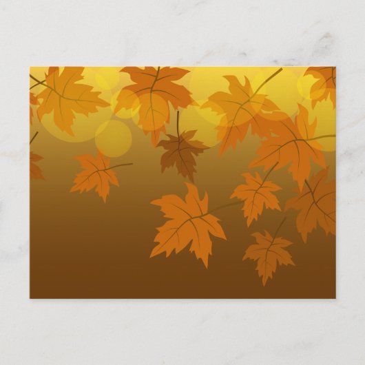 Cartes Pour Fêtes Annuelles Motif d'automne avec feuilles d'érable en chute et (Devant)