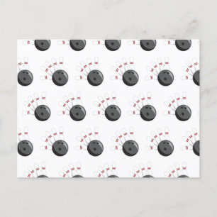 Cartes Pour Fêtes Annuelles Motif de balle et de broches de Bowling personnali