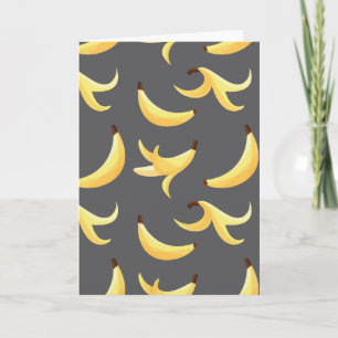 Cartes Pour Fêtes Annuelles Motif de banane jaune rétro drôle éditable pour fê