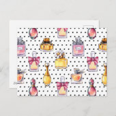 Cartes Pour Fêtes Annuelles Motif de bouteille de Parfum (Devant / Derrière)