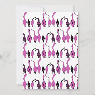 Cartes Pour Fêtes Annuelles Motif de boutons de chats violets