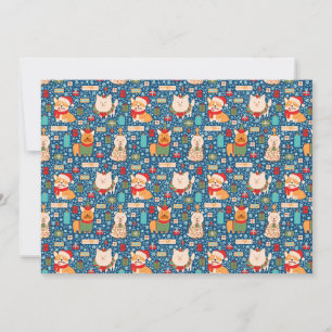 Cartes Pour Fêtes Annuelles Motif de chandail de Noël pour chiens adorables
