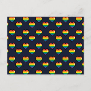 Cartes Pour Fêtes Annuelles Motif de coeur Rainbow 8 bits