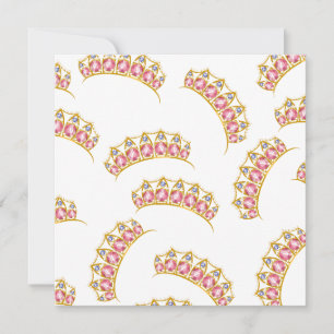 Cartes Pour Fêtes Annuelles motif de dessin animé de couronne de princesse