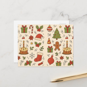 Cartes Pour Fêtes Annuelles Motif de doodle de Noël joyeux