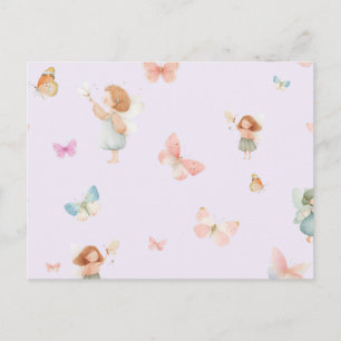 Cartes Pour Fêtes Annuelles Motif de fée pastel Design de nurserie papillon mi
