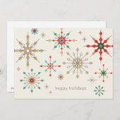 Cartes Pour Fêtes Annuelles Motif de flocon de neige complexe (Devant / Derrière)