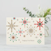 Cartes Pour Fêtes Annuelles Motif de flocon de neige complexe (Debout devant)