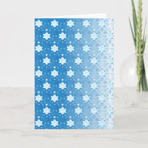 Cartes Pour Fêtes Annuelles Motif de flocons de neige bleus et blancs d'hiver