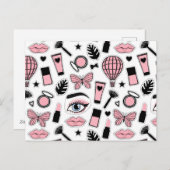 Cartes Pour Fêtes Annuelles Motif de maquillage (Devant / Derrière)