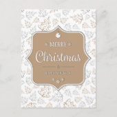 Cartes Pour Fêtes Annuelles Motif de Noël Brown et argenté (Devant)