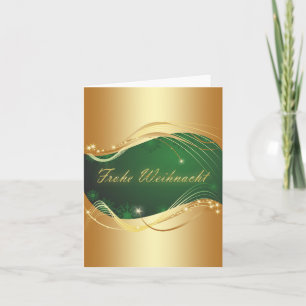 Cartes Pour Fêtes Annuelles Motif de Noël d'or avec Arrière - plan vert