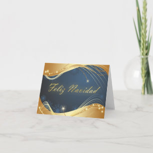 Cartes Pour Fêtes Annuelles Motif de Noël doré avec arrière - plan bleu...