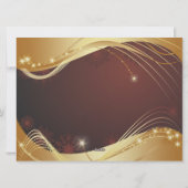 Cartes Pour Fêtes Annuelles Motif de Noël doré avec arrière - plan rouge (Dos)