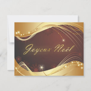 Cartes Pour Fêtes Annuelles Motif de Noël doré avec arrière - plan rouge...