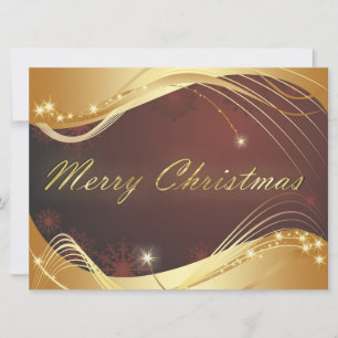 Cartes Pour Fêtes Annuelles Motif de Noël doré avec arrière - plan rouge