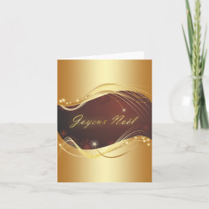 Cartes Pour Fêtes Annuelles Motif de Noël doré avec arrière - plan rouge...