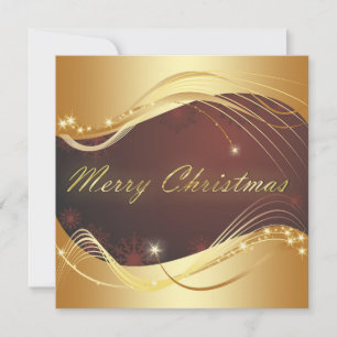 Cartes Pour Fêtes Annuelles Motif de Noël doré avec arrière - plan rouge