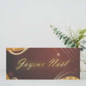 Cartes Pour Fêtes Annuelles Motif de Noël doré avec arrière - plan rouge... (Debout devant)