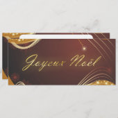 Cartes Pour Fêtes Annuelles Motif de Noël doré avec arrière - plan rouge... (Devant / Derrière)