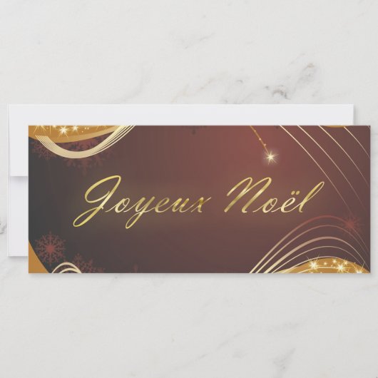 Cartes Pour Fêtes Annuelles Motif de Noël doré avec arrière - plan rouge... (Devant)