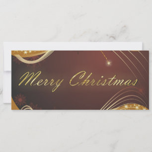 Cartes Pour Fêtes Annuelles Motif de Noël doré avec fond rouge