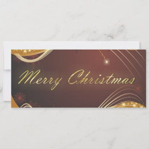 Cartes Pour Fêtes Annuelles Motif de Noël doré avec fond rouge