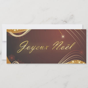 Cartes Pour Fêtes Annuelles Motif de Noël doré avec fond rouge...